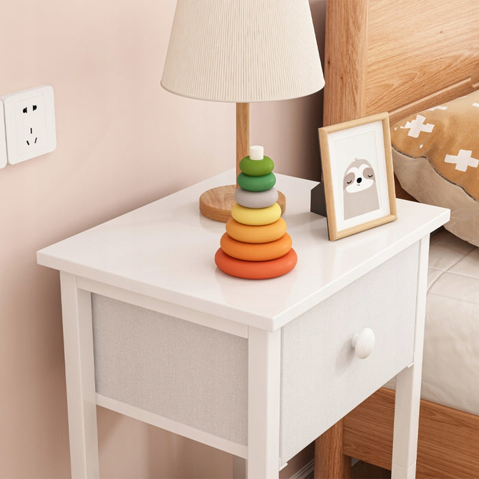 Comodino cassettiera armadio con cassetto ripiano bianco per camera da letto soggiorno 38 cm