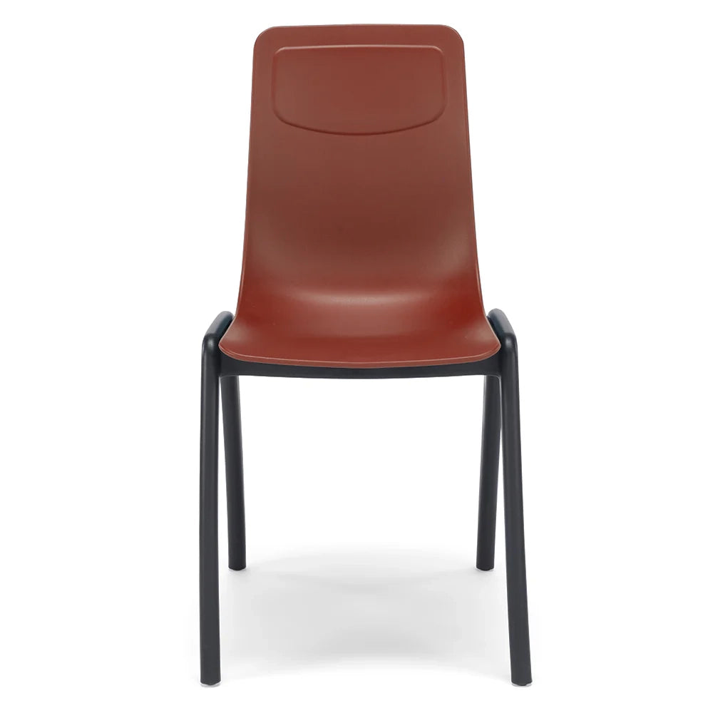 Set 2 sedie in tecnopolimero Dalia L colore Mattone, 100% MADE IN ITALY, gambe Antracite, impilabile, design moderno ideale per sala da pranzo, cucina, soggiorno, ufficio, camera per bambini