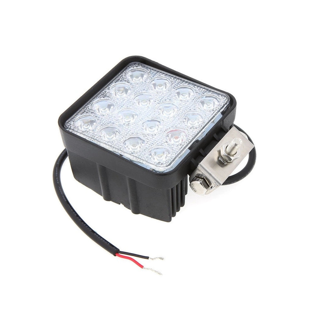 Trade Shop - Faro Supplementare Profondità 12v 16led 48w Auto Fuoristrada Quadrato 6000k Ip68 -