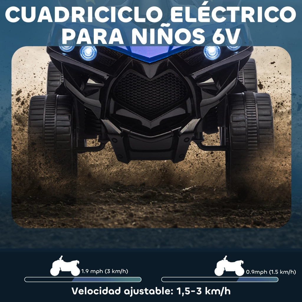 Quad Elettrico per Bambini 6V ¨C zephmum ¨C 70x42x45 cm Blu