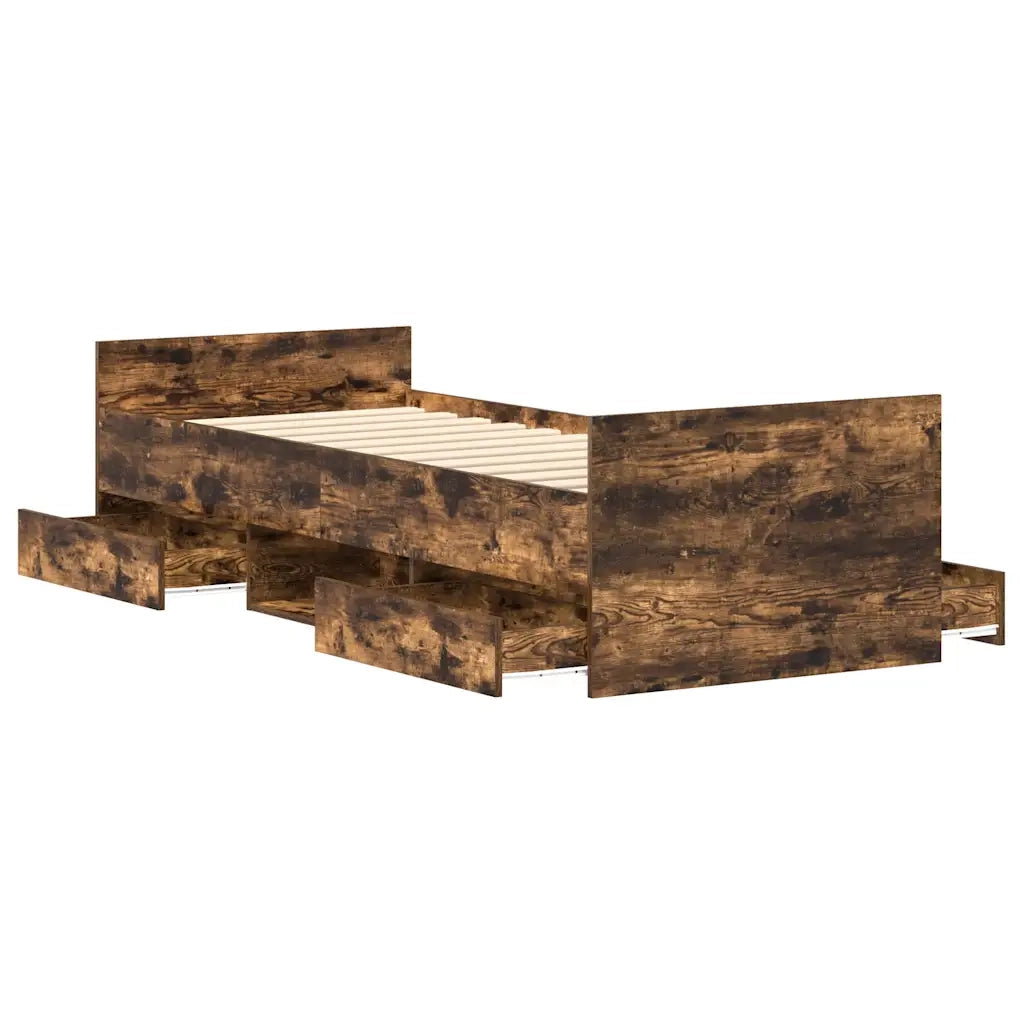 Giroletto con Testiera e Pediera Rovere Fumo 90x190 cm