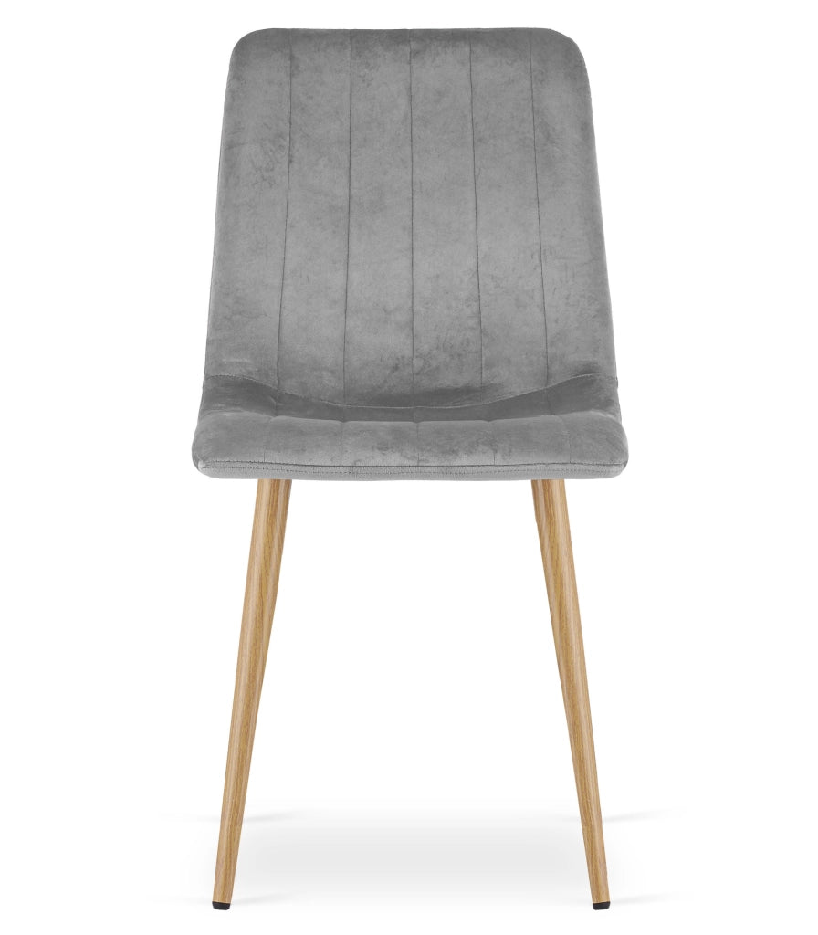 VALORA JEWA Sedia in velluto - Elegante grigio chiaro per soggiorno, cucina x4