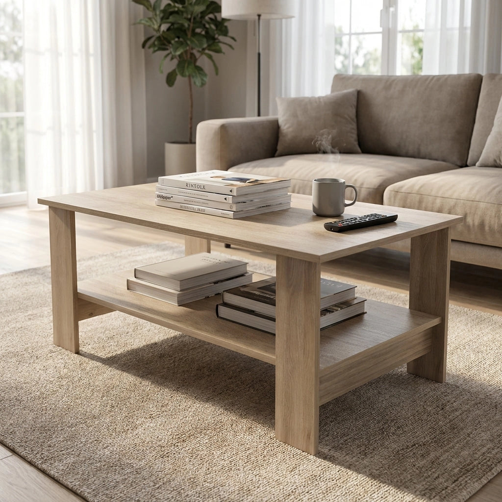Tavolino da Salotto con ripiano Moderno in Legno Composito 100x40 - JONNY