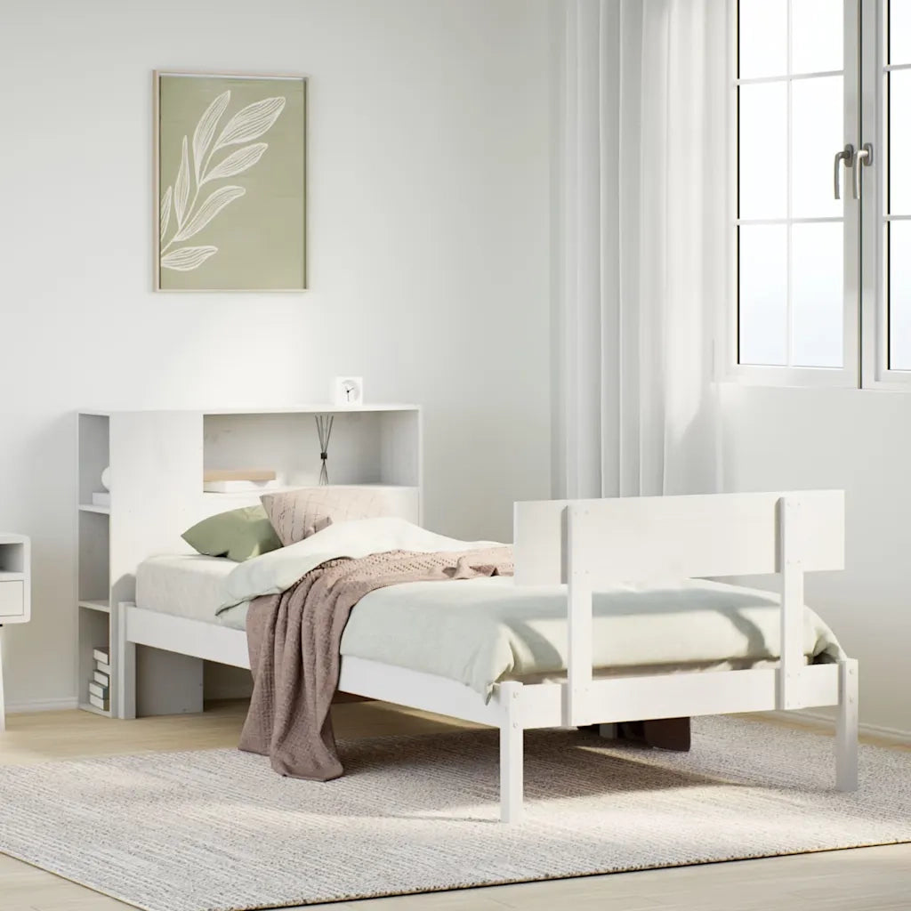 Letto con Libreria senza Materasso 75x190 cm in Legno Pino 3321785