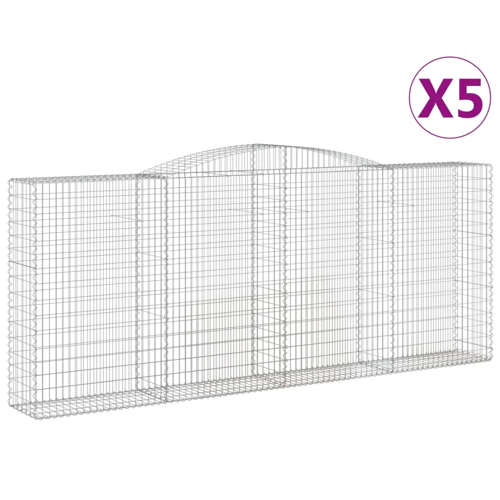 Cesti Gabbioni ad Arco 5 pz 400x50x160/180 cm Ferro Zincato 3147038