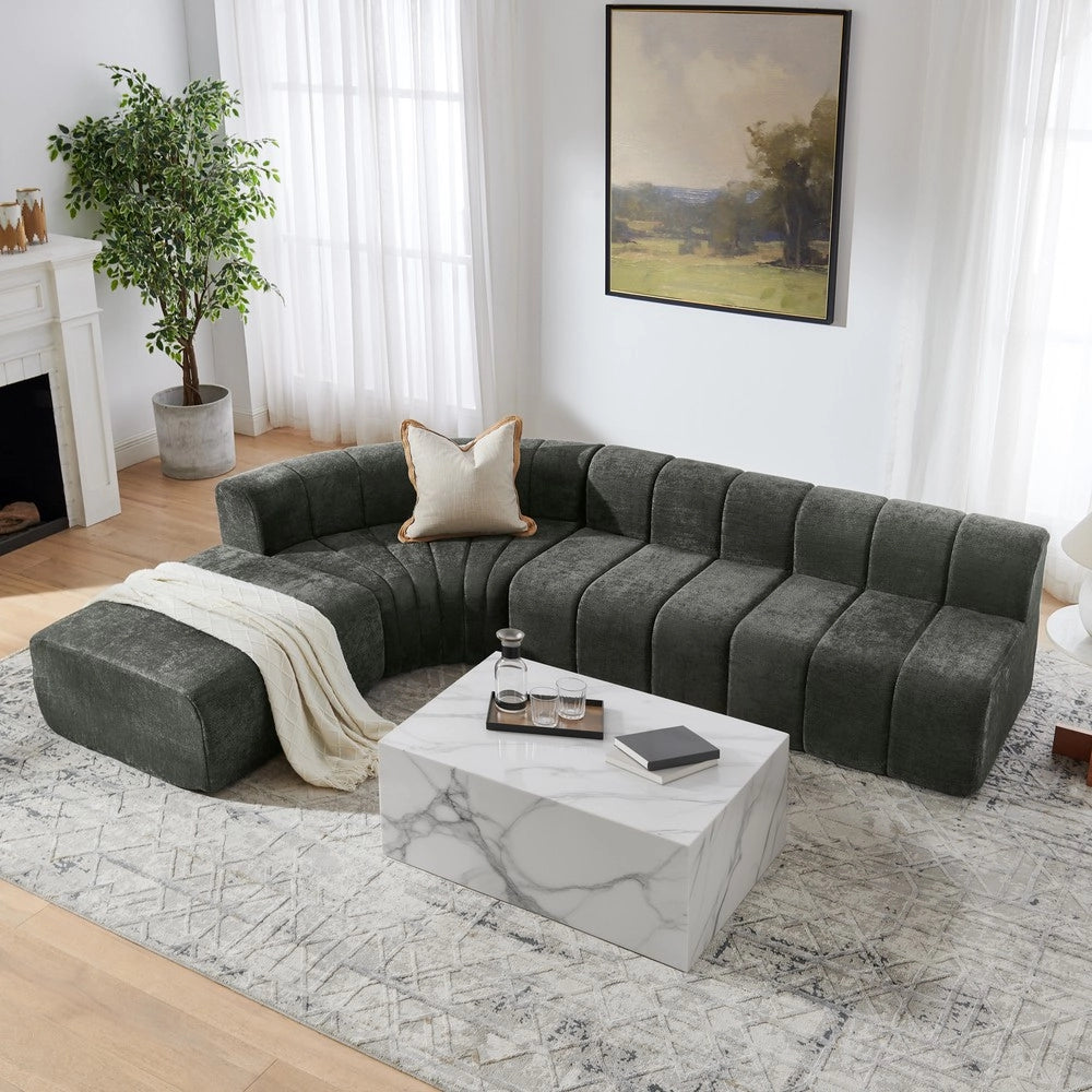 Divano angolare 4 posti ¨C Minimal ¨C nero velluto modulare