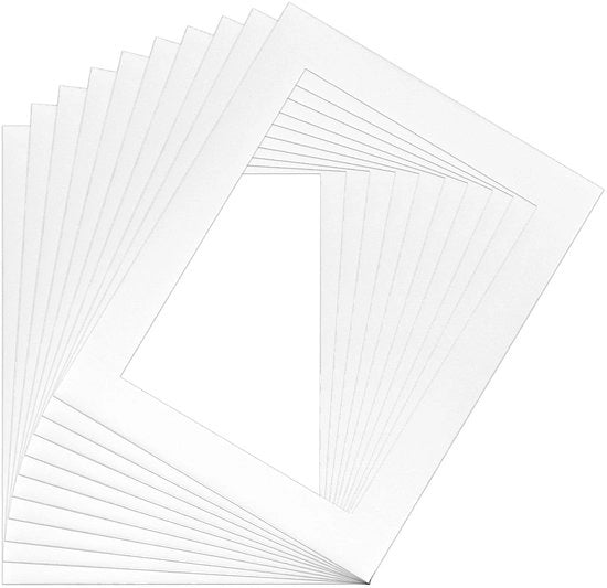 Passe-partout in Carta UV-Resistente - 20,3 x 25,4 cm - 15 x 20 cm - 10 Stuks - Fotolijst