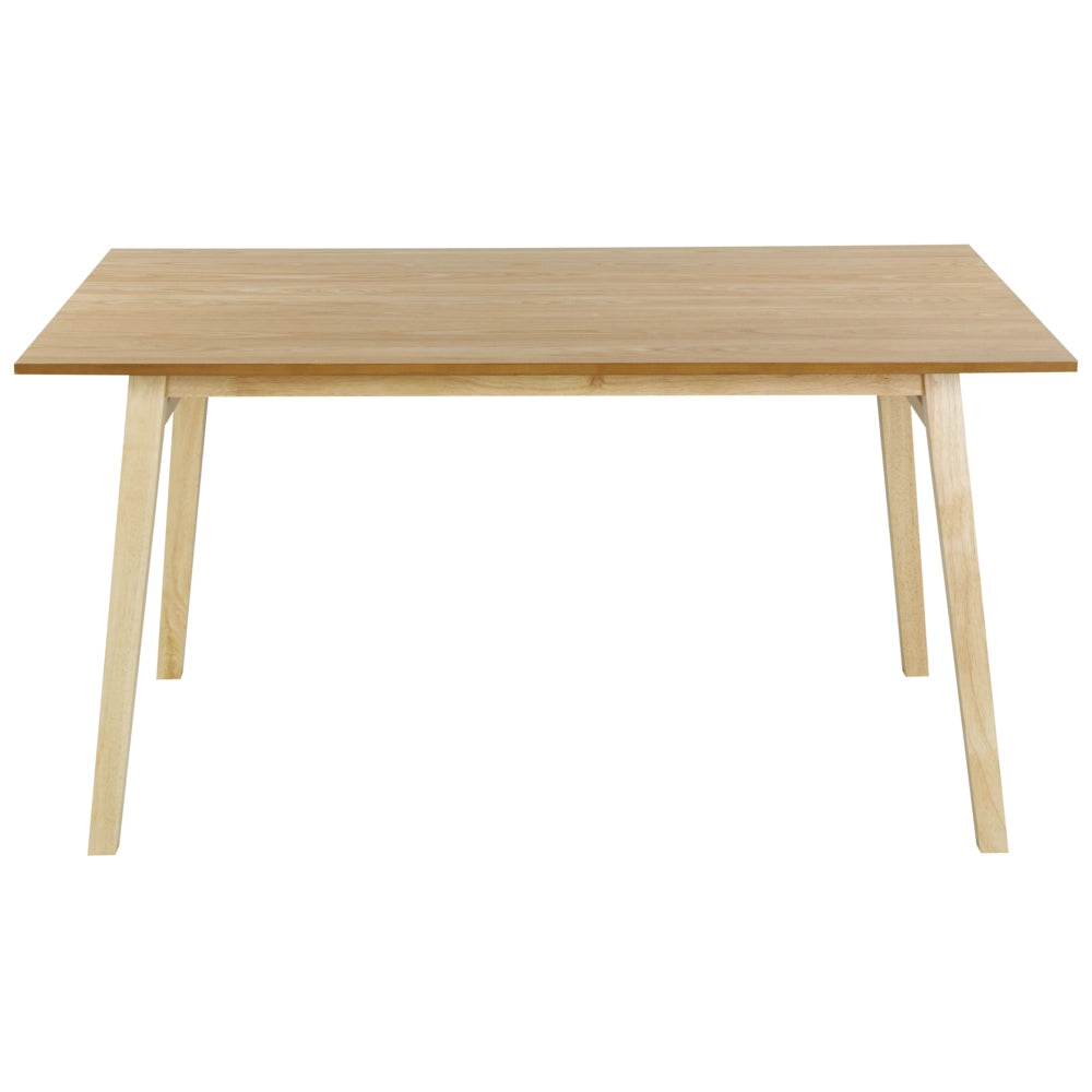 Tavolo da pranzo in frassino naturale MDF gomma 150 x 90 cm gambe rettangolari in legno impiallacciato naturale finitura minimalista scandinava