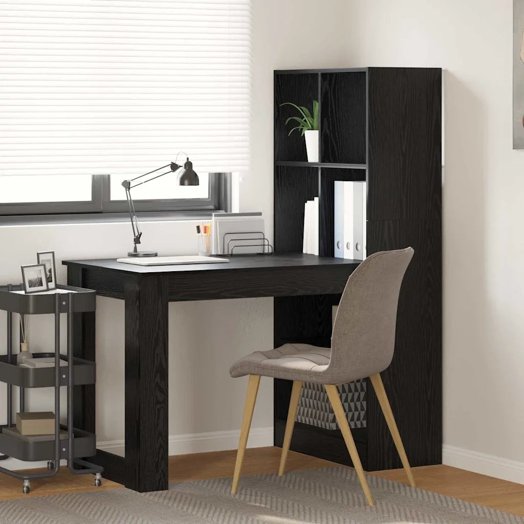 Scrivania | Tavolo da Ufficio Rovere Nero 122 x 67 x 145 cm Legno multistrato