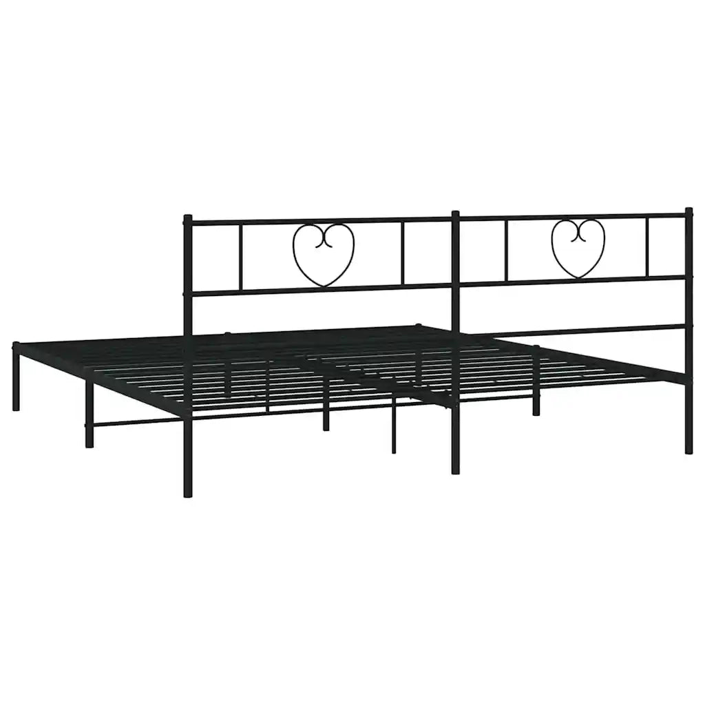 Giroletto con Testiera in Metallo Nero 193x203 cm 355469