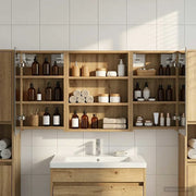 Set di Armadi da Bagno con lo scaffale 3 pcs 100 x 10,5 x 50 cm