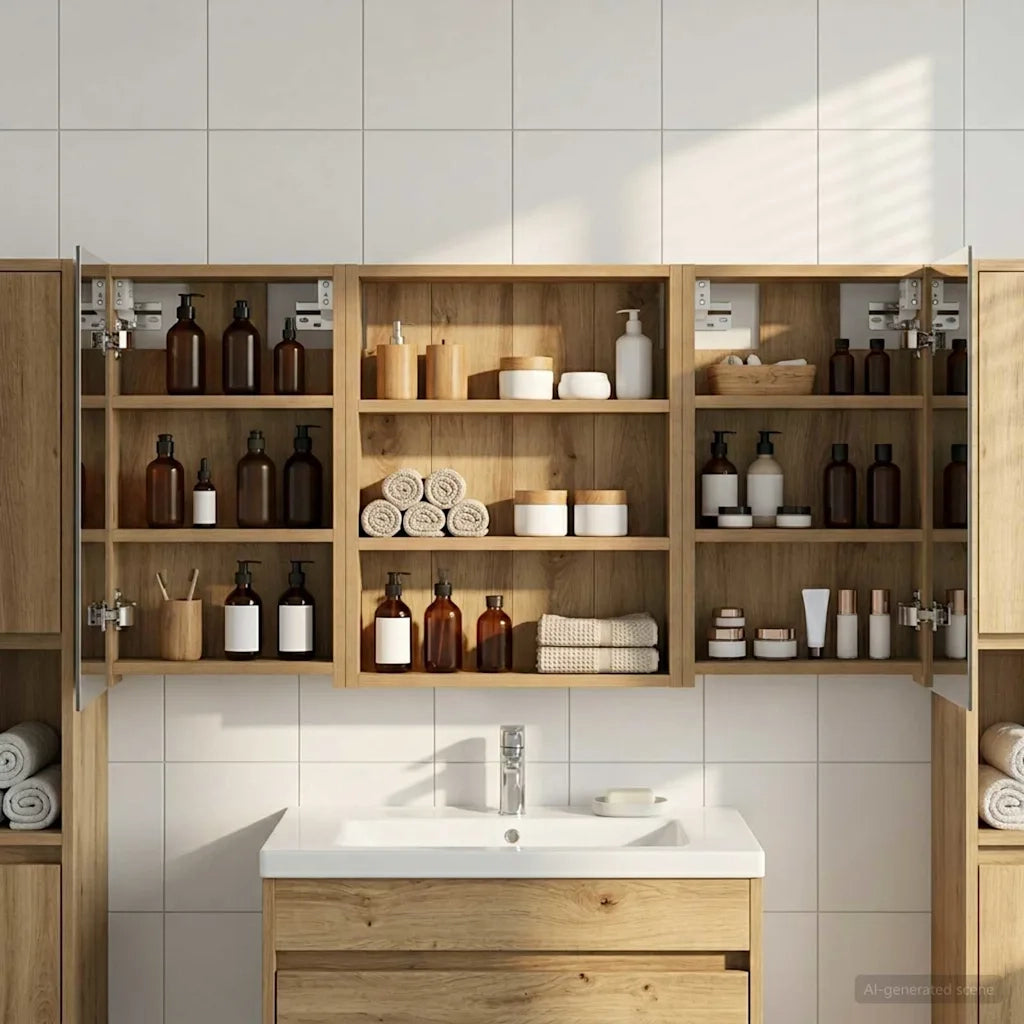 Set di Armadi da Bagno con lo scaffale 3 pcs 100 x 10,5 x 50 cm