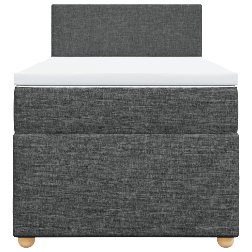 Giroletto a Molle con Materasso Grigio Scuro 100x200 cm Tessuto