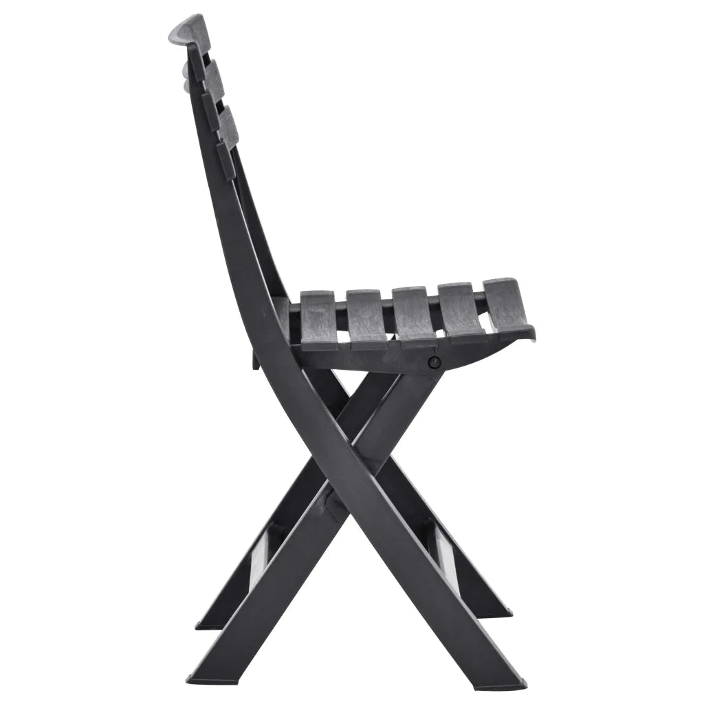 Sedie da Giardino Pieghevoli 2 pz in Plastica Antracite cod mxl 55651