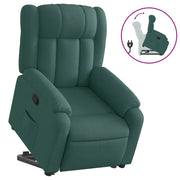 Poltrona | Sedia Relax Alzapersona Reclinabile Verde Scuro in Tessuto