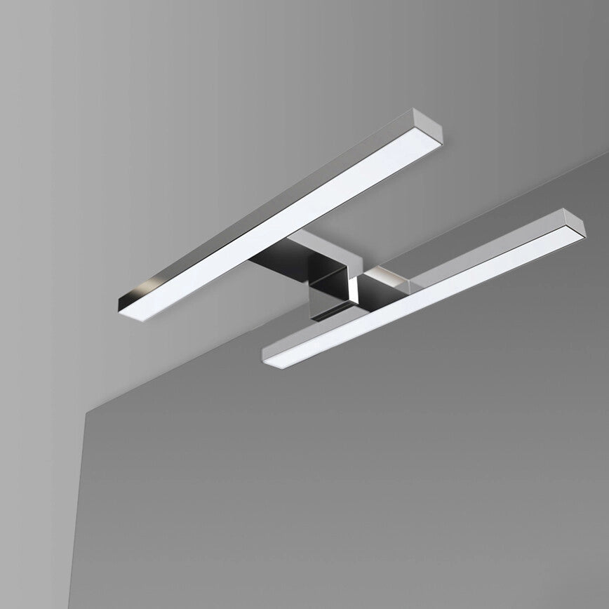 Specchio bagno 60x70 cm reversibile con lampada a luce LED fredda