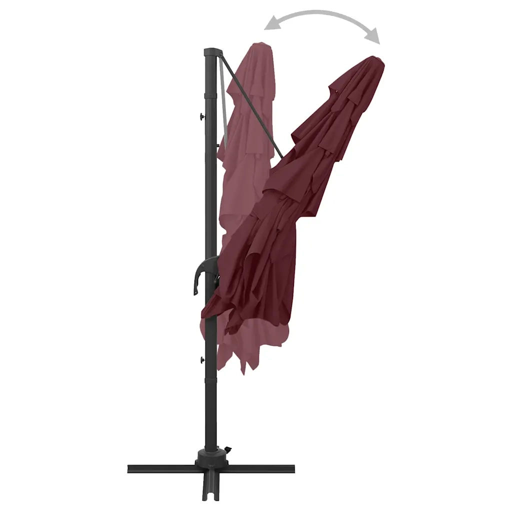 Ombrello | Parasolne a 4 Livelli Palo in Alluminio 250x250 cm Bordeaux