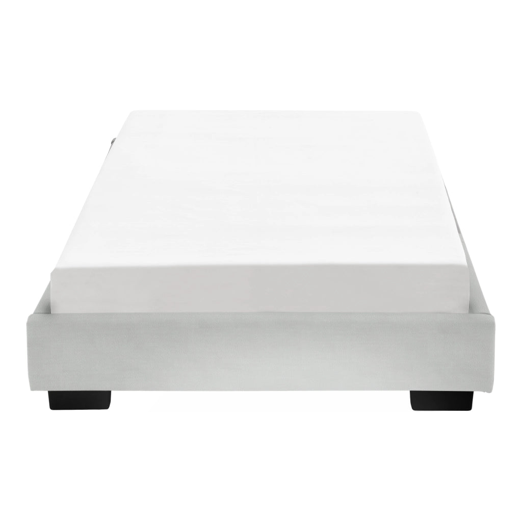 Letto Singolo Hamar 90 x 200 cm Rivestimento in Similpelle Bianco Corium