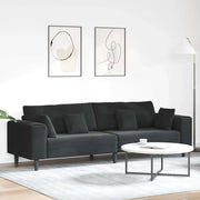 Divano Nero 250 x 77 x 76 cm Velluto 3335158