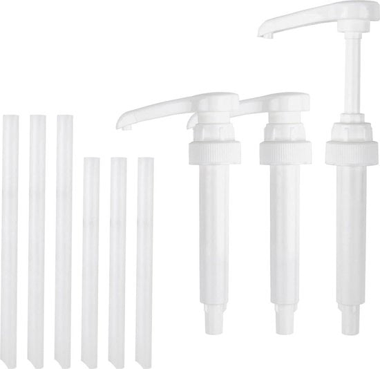 Doseerpompe con 3 lunghe e 3 corte tubi - contenitore per bottiglie per la barista a casa - disinfettante per le mani e shampoo