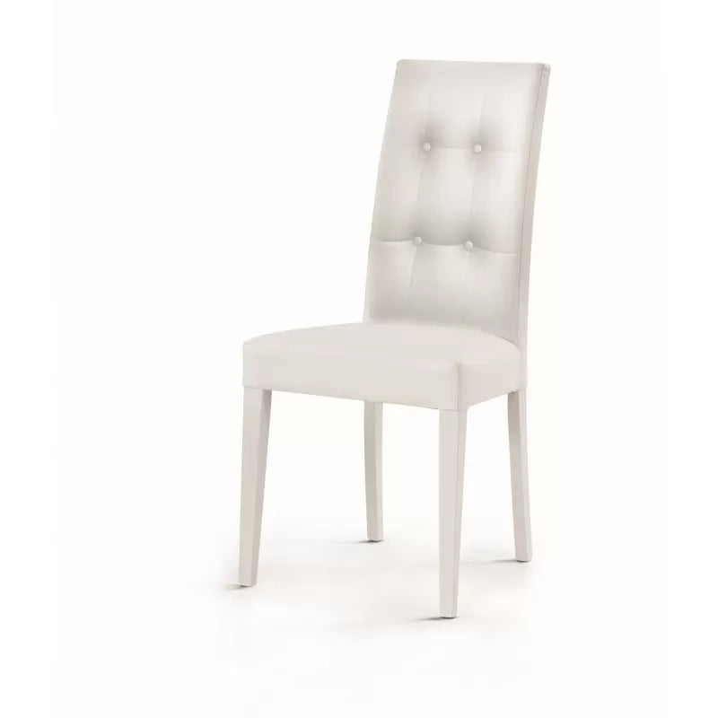Set 2 sedie moderne in ecopelle 4 bottoni bianco (678) - Mobili 2G