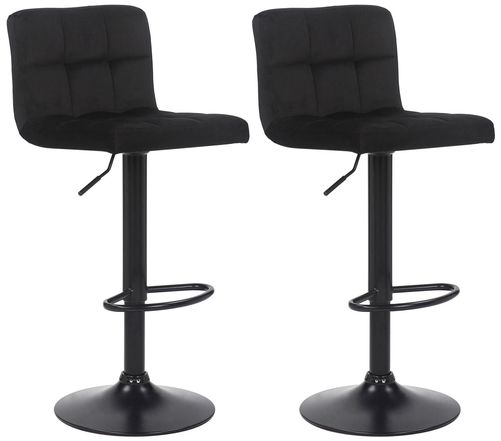 Set di 2 sgabelli bar Feni in velluto nero