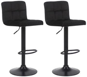 Set di 2 sgabelli bar Feni in velluto nero