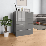 Credenza-Buffet-Armadio da cucina Grigio Lucido 60x35x80 cm in Legno Multistrato