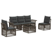 Set Divano da Giardino 6 pcs Grigio polyrattan