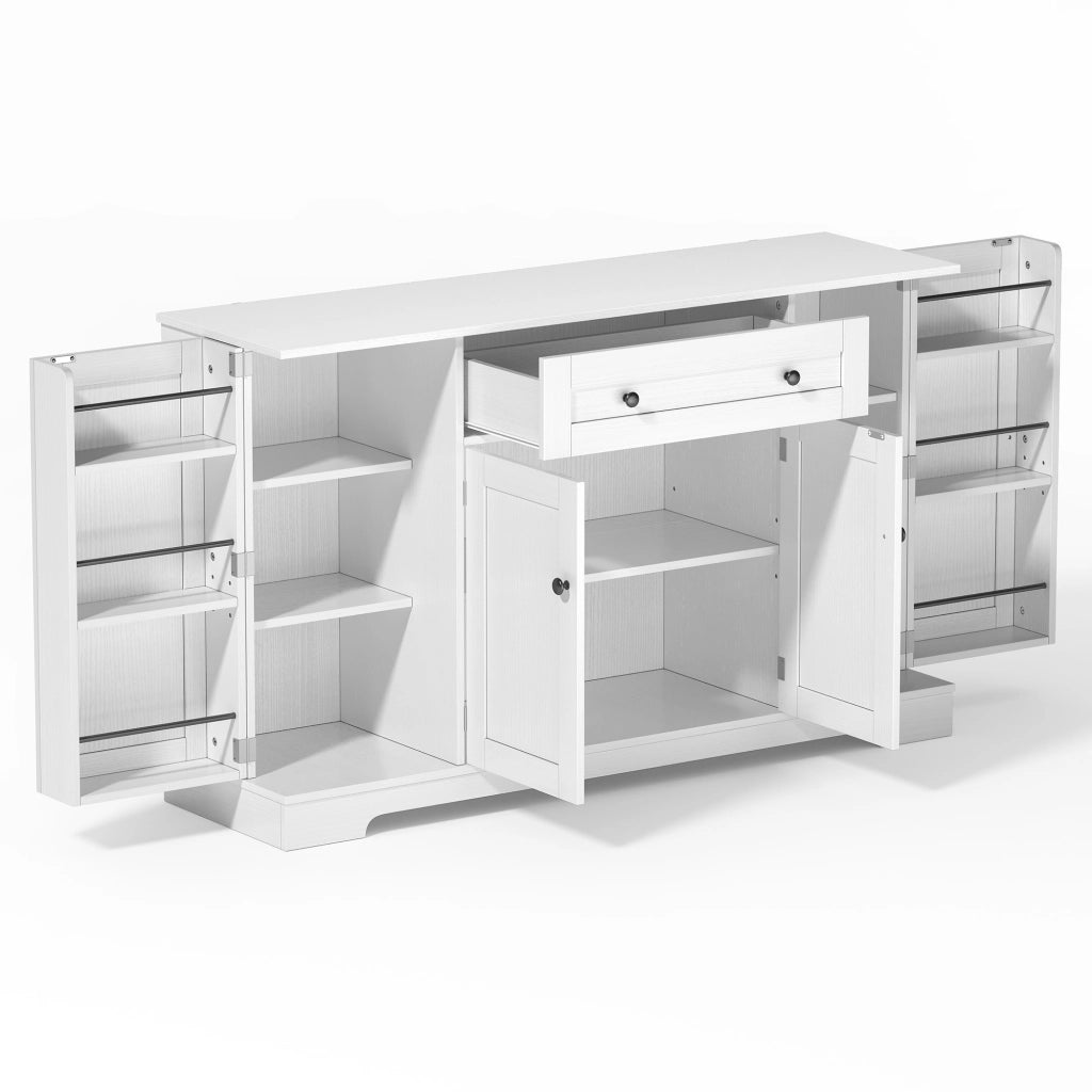 Credenza moderna 138 cm con cassetto, ante e ripiani regolabili, design elegante con dispositivo antiribaltamento