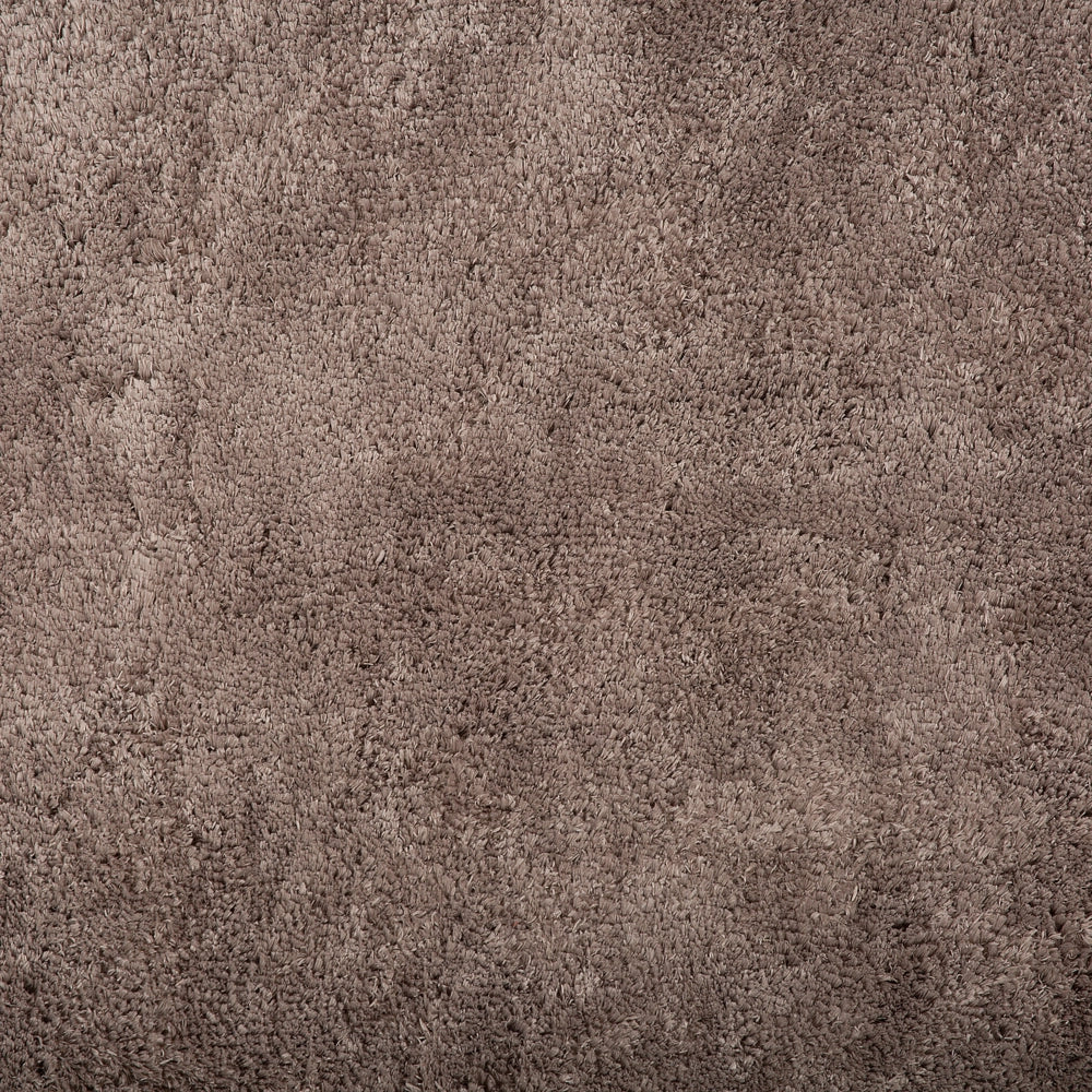 Tappeto Shaggy in cotone marrone chiaro in misto poliestere 140 x 200 cm soffice pelo denso