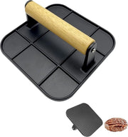 Piatto Quadrato per Hamburger con Manico in Legno Resistente al Calore per Hamburger Saporiti 

Modello: 12345
Materiali: Acciaio inossidabile e legno
Dimensioni: 20 x 20 cm
Capacità: 4 porzioni
Temperatura massima: 200°C
Peso: 1,2 kg