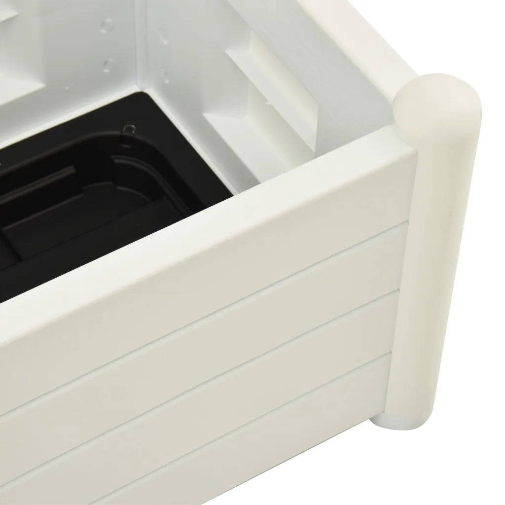 Fioriera da Giardino con Graticcio-Vaso da Esterno-Fioriera con Griglia 43x43x142 cm PP Bianco