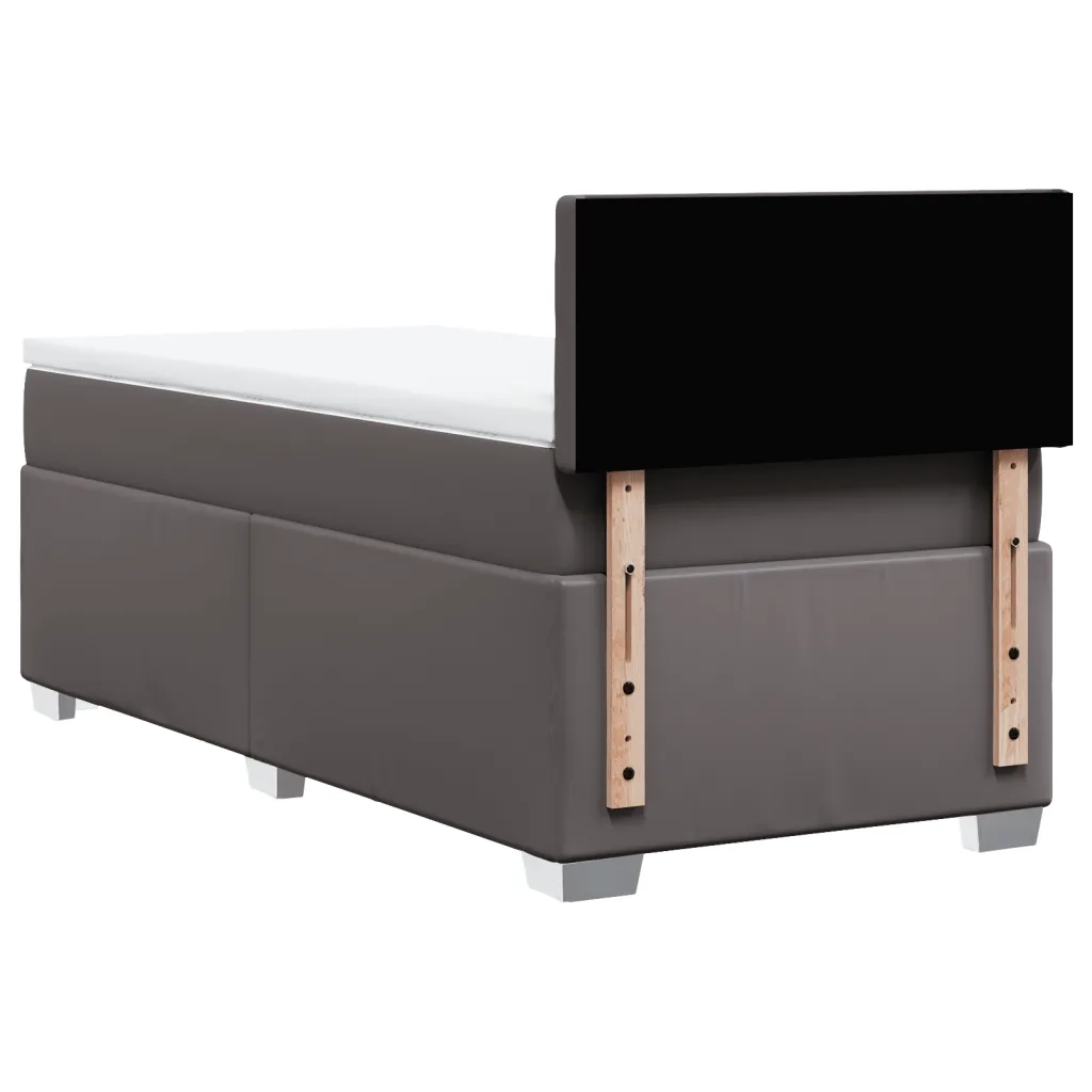 Giroletto a Molle con Materasso Grigio 100x200 cm in Similpelle