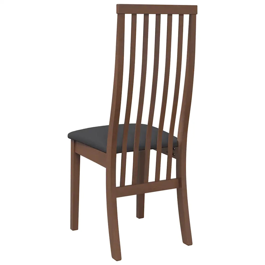 Sedie da Pranzo con Cuscini 2pz Marrone Legno Massello di Hevea 4102454