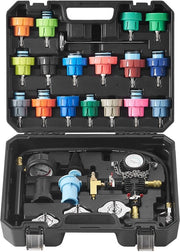 Set di prova della pressione del liquido refrigerante, attrezzo di pressione e vuoto per liquido refrigerante con pompa manuale, bocchette colorate per auto e camion, diagnosi del sistema di raffreddamento, 12 V