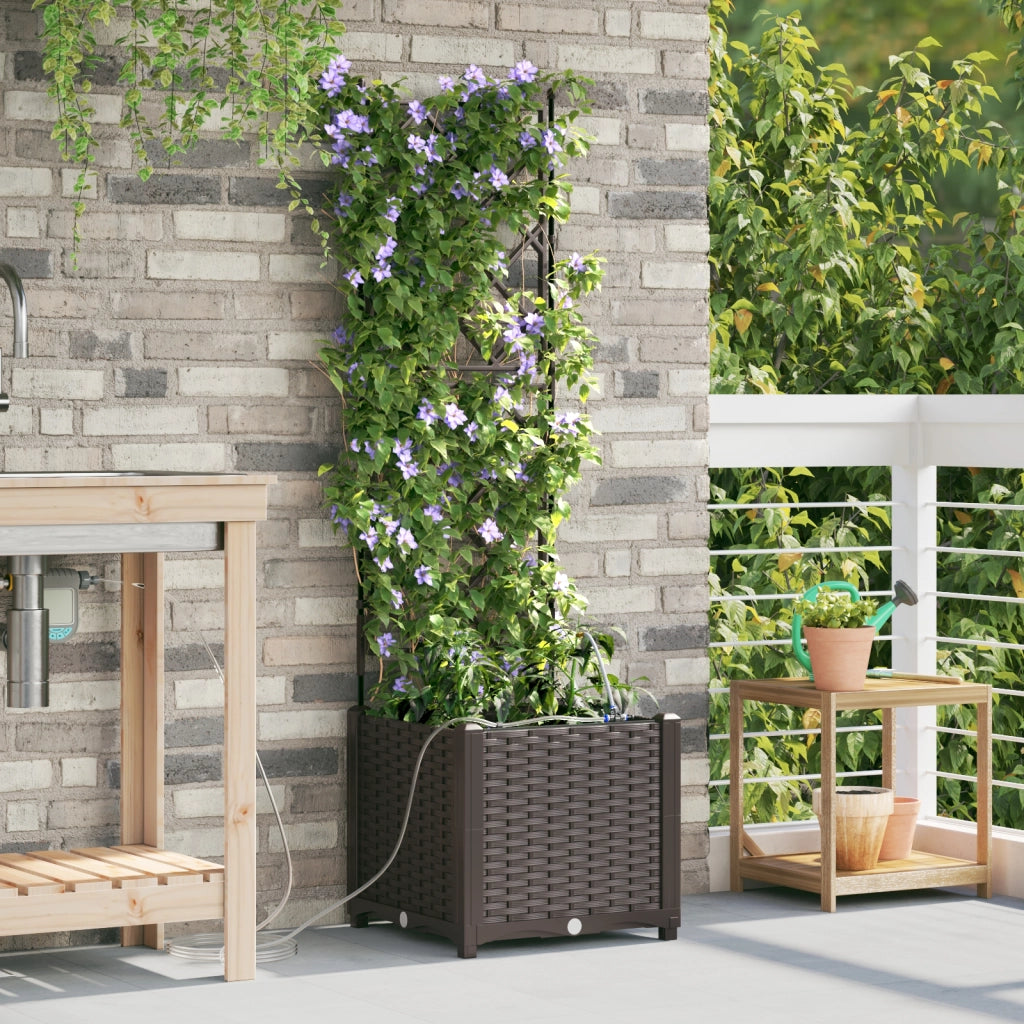 Fioriere da Giardino con Sistema di Irrigazione Brown
