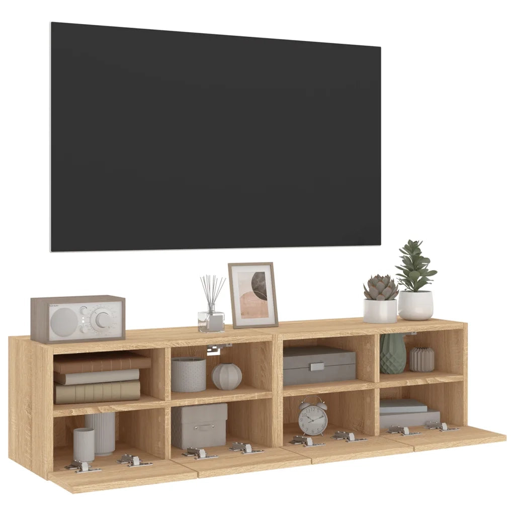 Mobili TV Parete 2pz | Armadietto TV | Mobile Porta TV Rovere Sonoma 60x30x30cm Legno Multistrato
