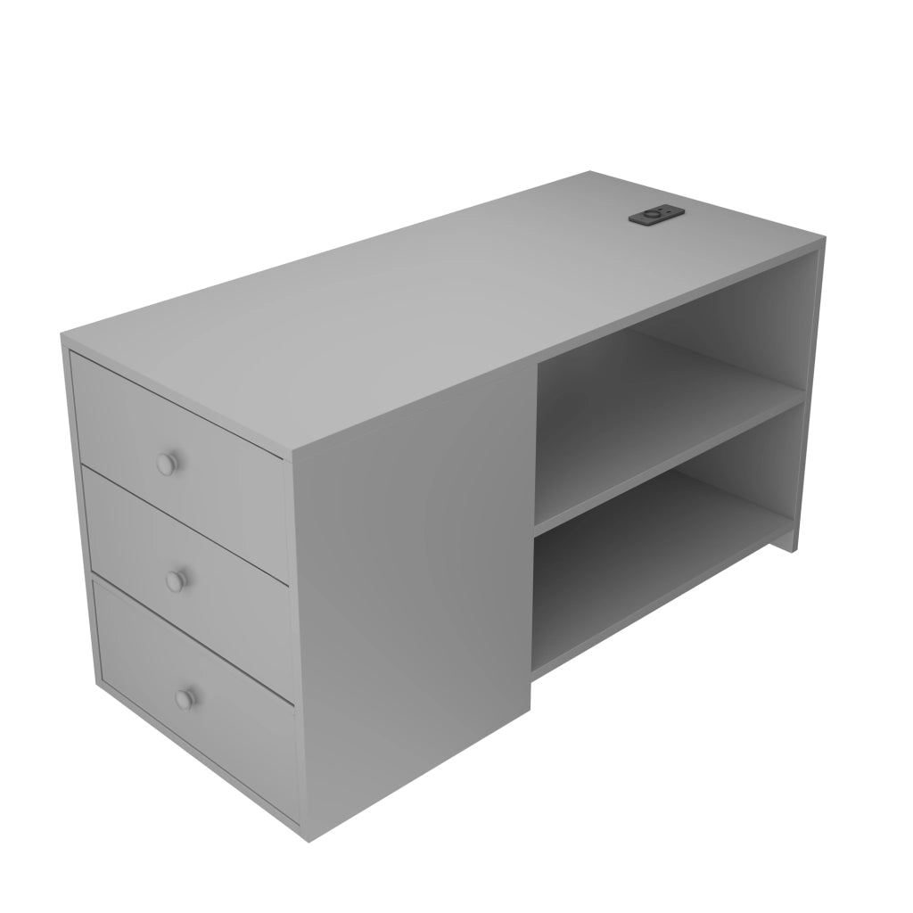 LETTO a soppalco 90x200 cm in legno grigio con contenitore separato