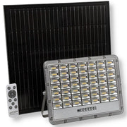 Trade Shop - Faro Led Floodlight 2000lm Ip65 Grigio Con Pannello Solare Telecomando Cct Tk08-200w-3c -
