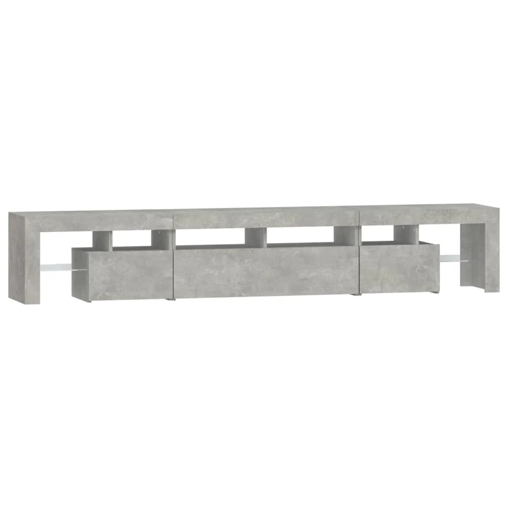 Mobile TV multimediale scaffale TV credenza mobile TV sala da pranzo soggiorno camera da letto con luci LED 230 x 36,5 x 40 cm grigio 02_0026561