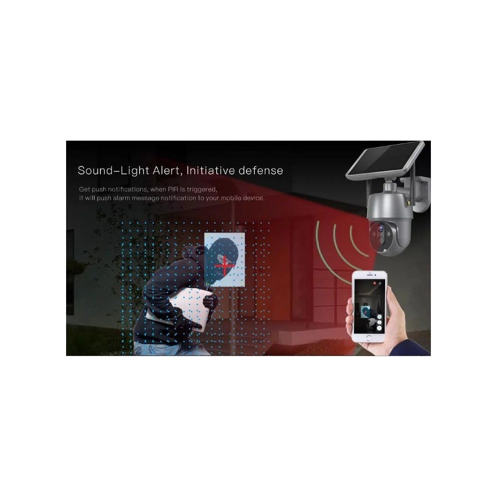 Trade Shop - Camera Con Pannello Solare Wifi P2p 355° 12a 3,6mm Audio Bidirezionale Q-sx01 -