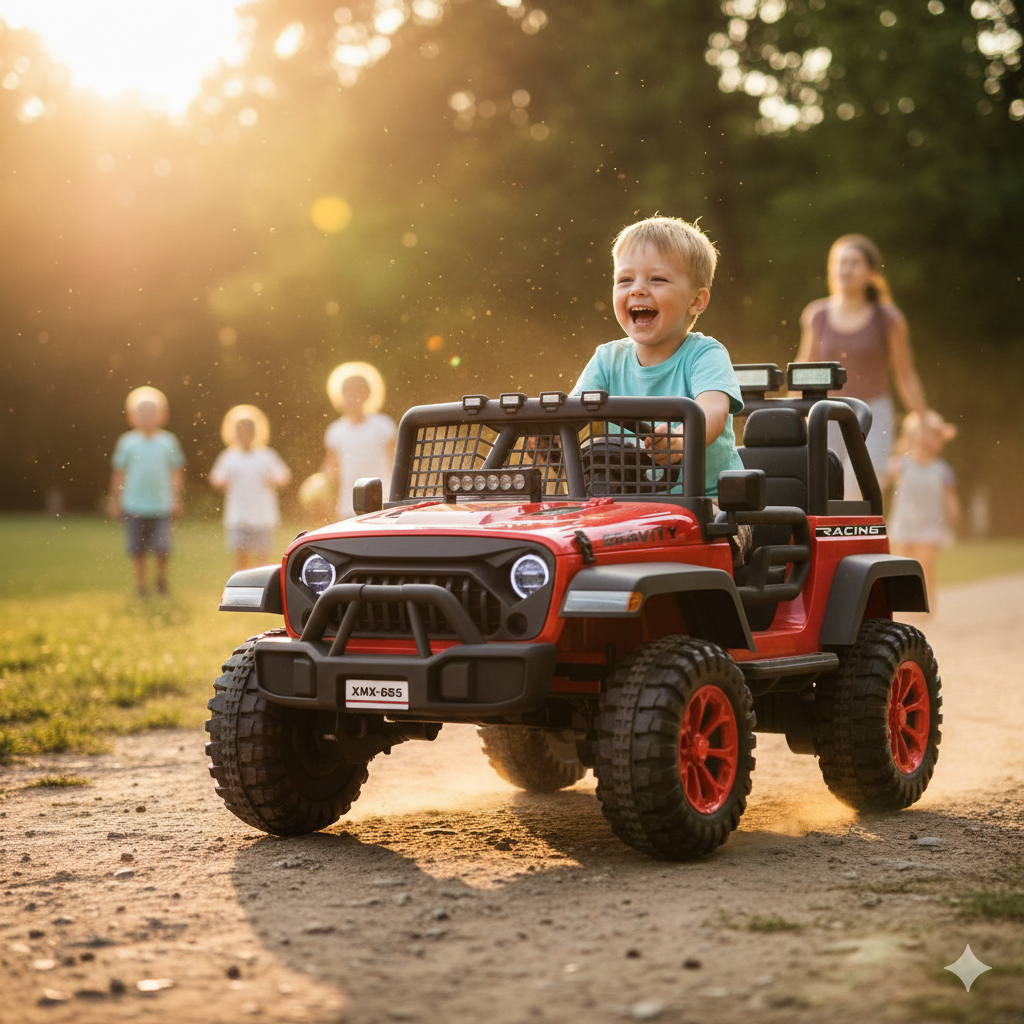 Auto Elettrica per Bambini Offroad 2 Posti Gravity XMX-655 con Telecomando Batteria 12V Rosso