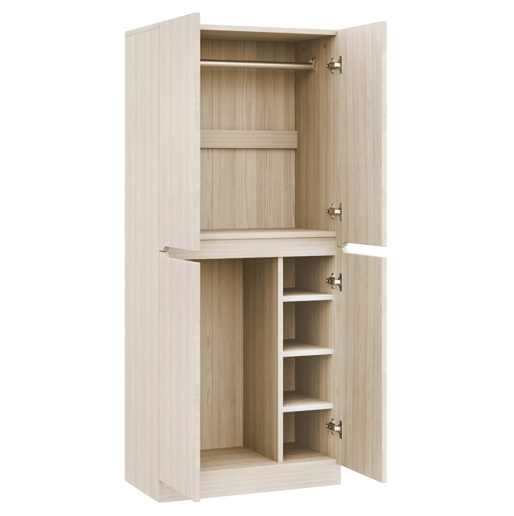 Armadio ULEVR 70x40x170 cm a 2 ante con vano appendiabiti e scomparti interni