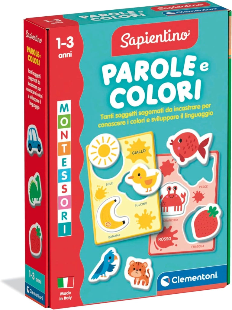 Montessori - Parole e Colori, Gioco Educativo Metodo Montessoriano, Bambini , Impara Colori Primari e Secondari con atti