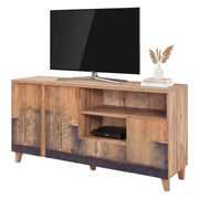 Bucarest, Mobile Porta tv un Cassetto, 160x45x76h cm Marrone Quercia