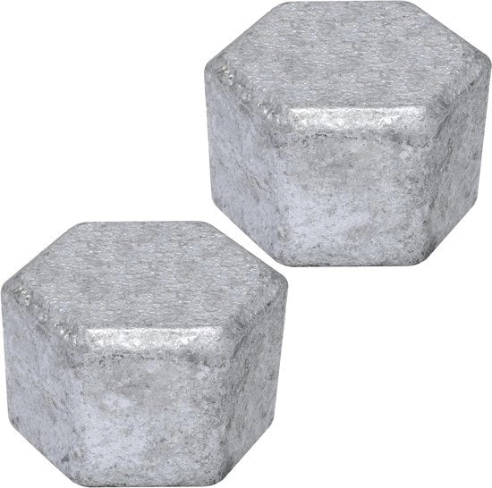 Set di 2 valvole con filo di acciaio inossidabile 3/4 pollice interno femmina, gesso inox, galvanizzato, per sistemi di riscaldamento sanitario e di distribuzione dell'acqua.
