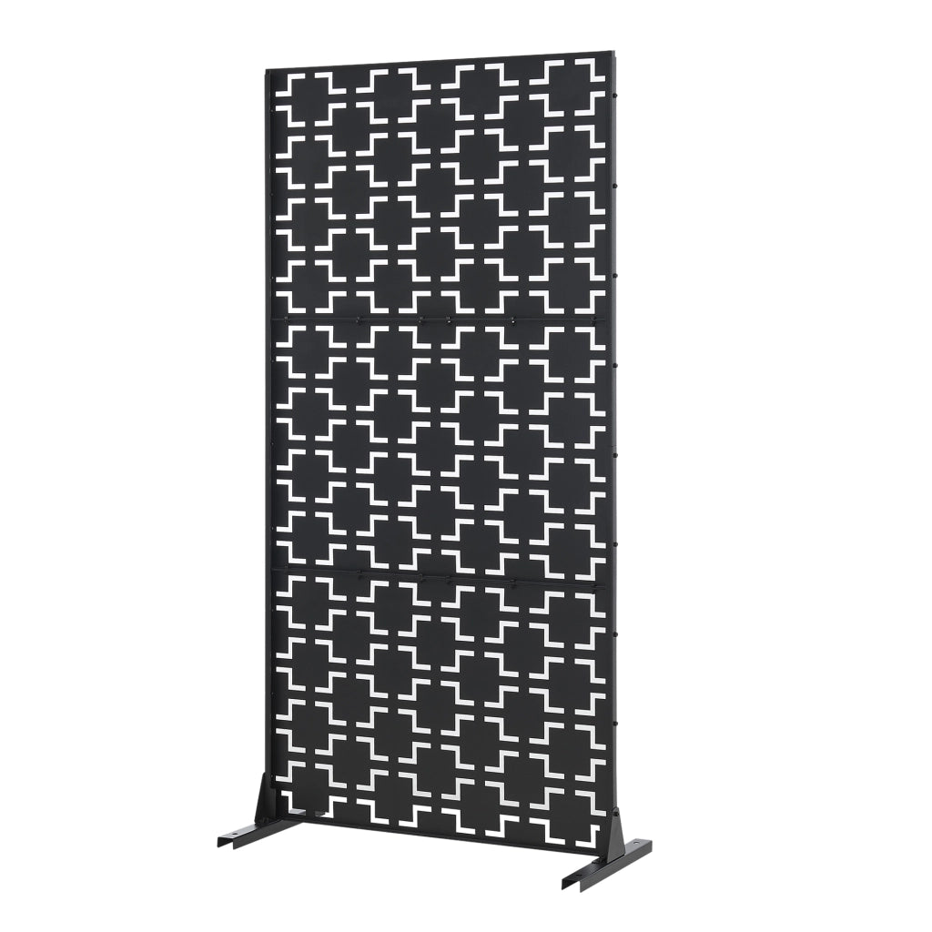 Pannello Divisorio Basciano Struttura Traforata in Acciaio 180 x 90 cm Nero casa.pro