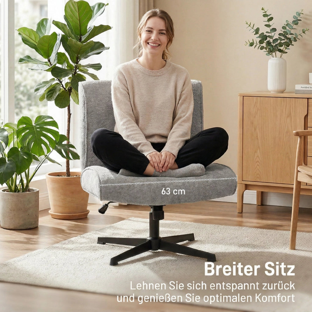 Poltrona girevole in velluto reclinabile ¨C zephmum ¨C Grigio, 80x90x100