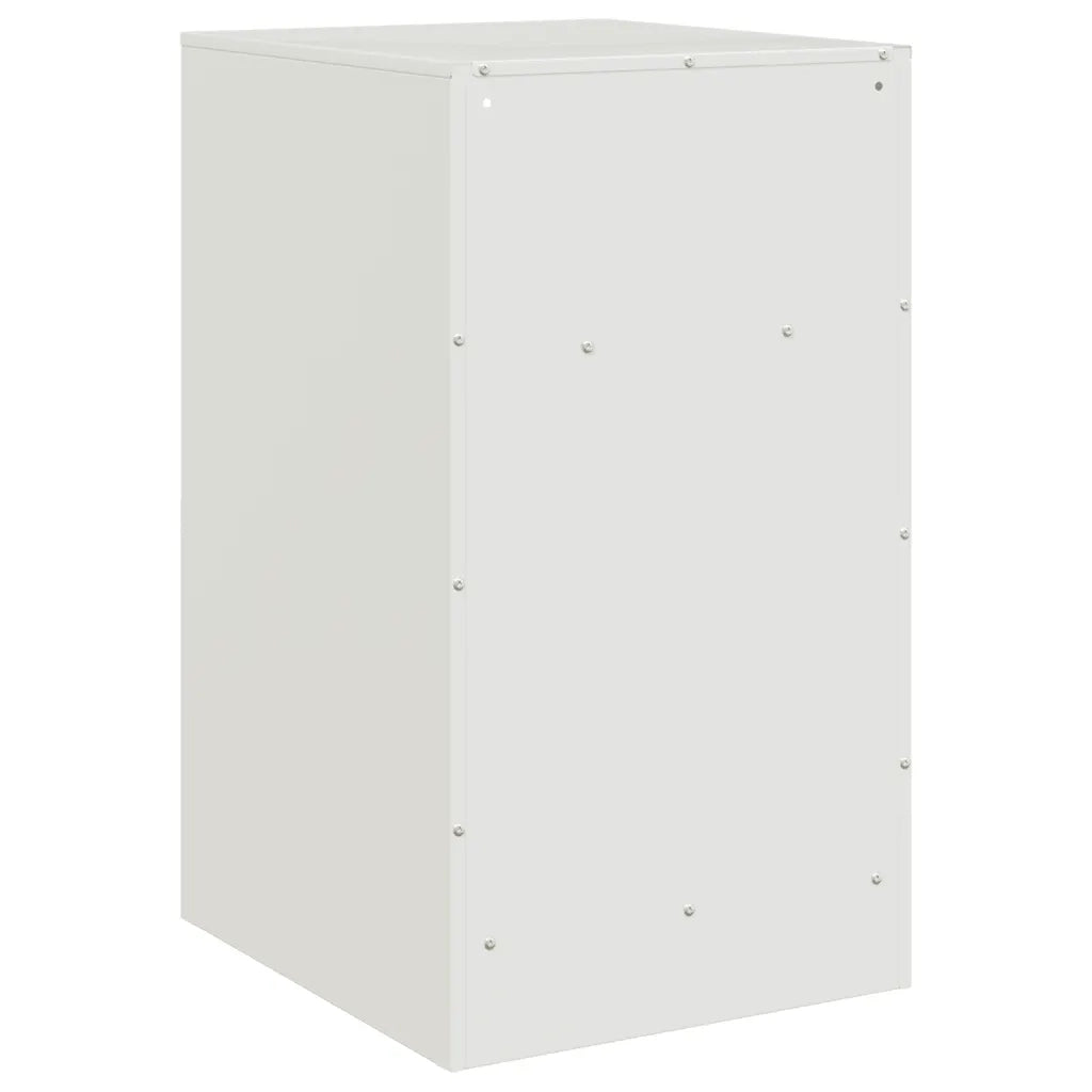 Comodini 2 pz-Set di 2 Tavolino da notte Bianchi 34,5x39x62 cm in Acciaio 703851